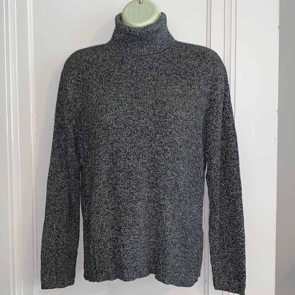 ‎Vtg Liz Claiborne mottled gray turtleneck sweater